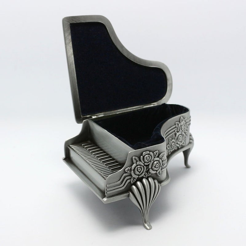 Naimo New Vintage Piano Design Jewelry Box Decorated with Rose Sculpture Creative Gift Present (Large piano) - Image 3